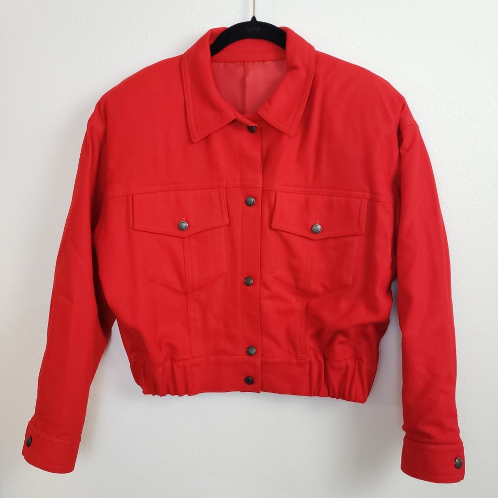 50% OFF - Vintage Red Bomber Jacket